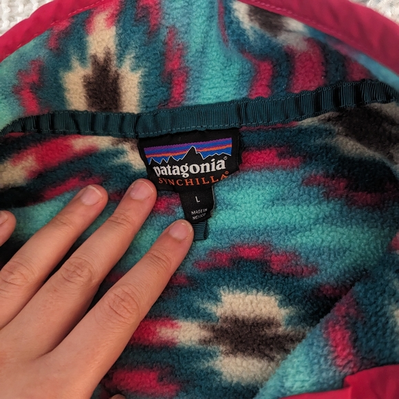 Patagonia snap-T Synchilla pullover Fleece Patterned Vinatge - Picture 4 of 6